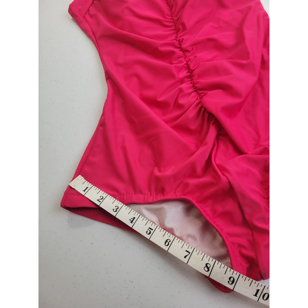 Maxine of Hollywood One Piece Swimsuit Swim Size 8 Pink Ruched Tummy‎ Control - Picture 5 of 13